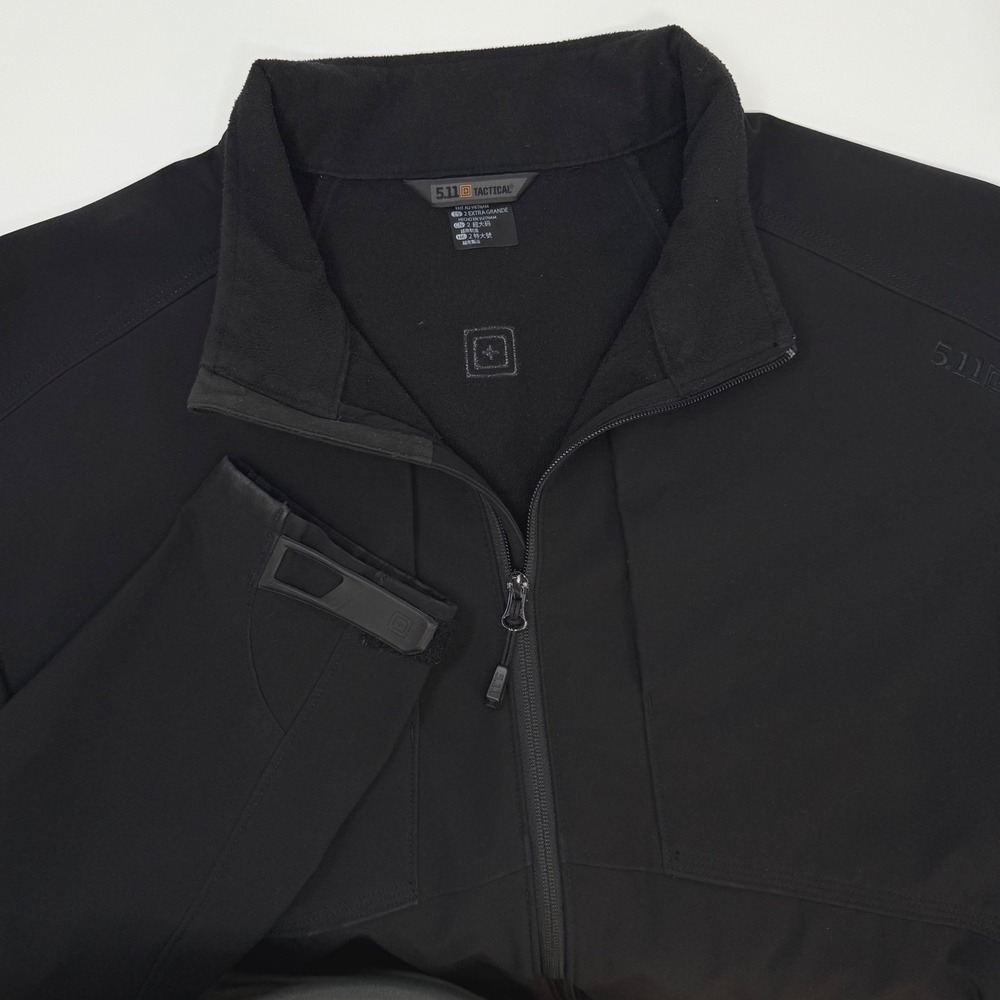 5.11 Tactical Sierra Softshell Jacket Mens 2XL Black Full Zip Water Resistant